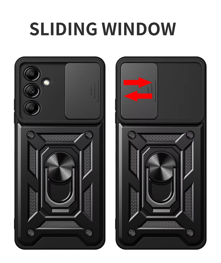 Samsung Galaxy A25 5G Magnetische Rückseite Schutzhülle mit Ringhalter und Kamera-Schutz in Schwarz - Bild 4