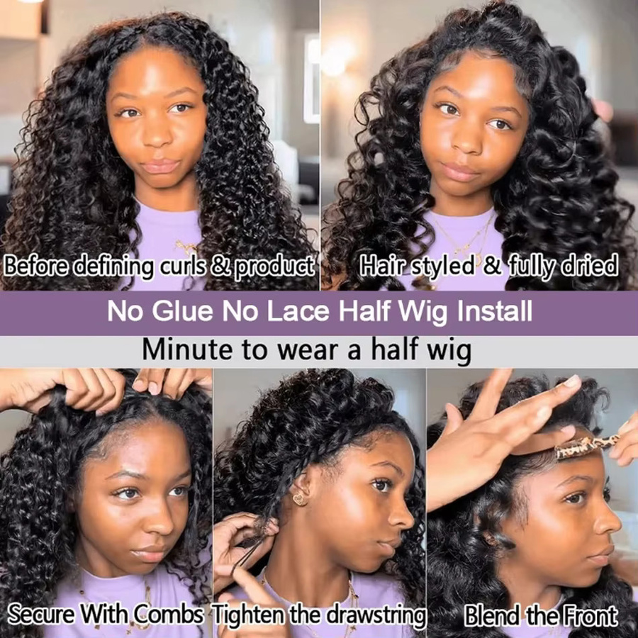 hairmoda Halbperücke, Echthaar, 250% Kinky Curly, 3-in-1 - Bild 5