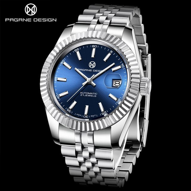 PAGRNE DESIGN Armbanduhr, Automatik, Edelstahl, Weiß, Herren - Bild 1