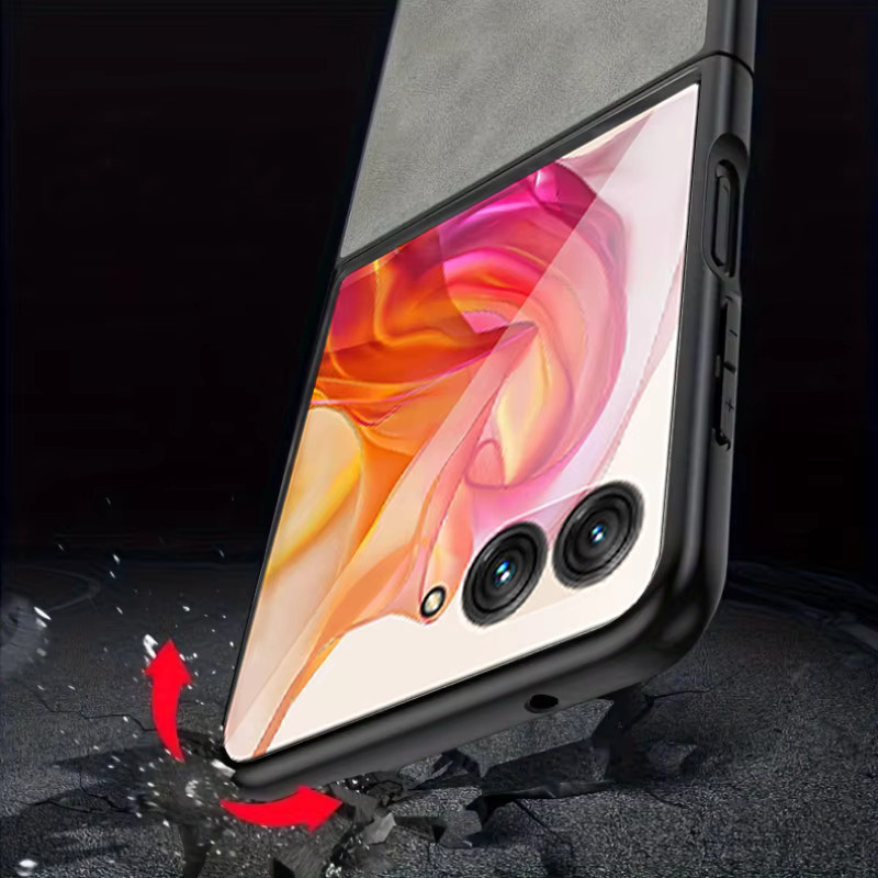 Einfarbige Business Leder Handyhülle für Motorola Razr 40, Razr 50 und Razr 60 Ultra mit harter PC-Rückseite in Blau - Bild 2