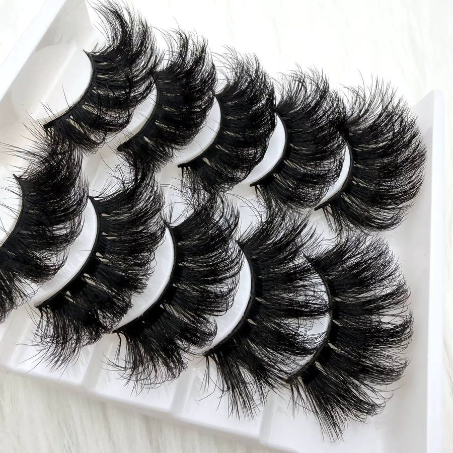JIEFUXIN Künstliche Wimpern, Black, 5 Paar, Unisex - Bild 3