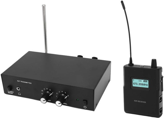 Honor Electronics UHF Stereo Drahtloses Monitorsystem 863-865MHz mit Sender, Empfänger und Kopfhörer in Schwarz - Bild 1