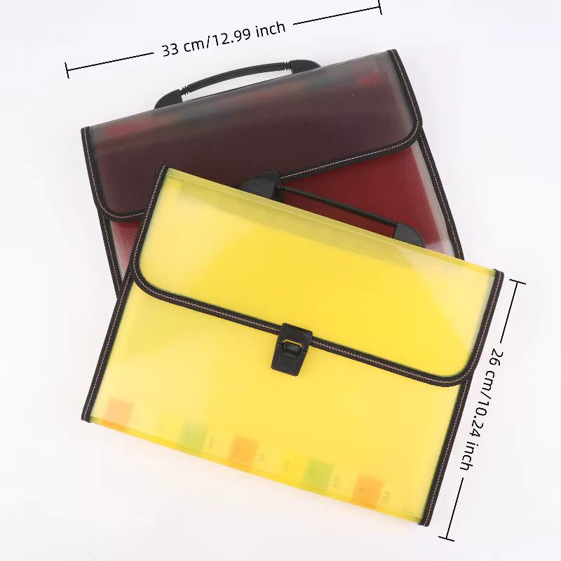 Wasserdichte transparente Dokumententasche von CHENJ aus Kunststoff mit Druckknopf in Gelb - Bild 2