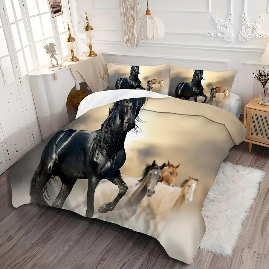 Sonnenpferd Bettwäsche Set mit Wildtier Laufmuster, 3-teilig, EU Single, B/H: 135 x 200 cm - Bild 4