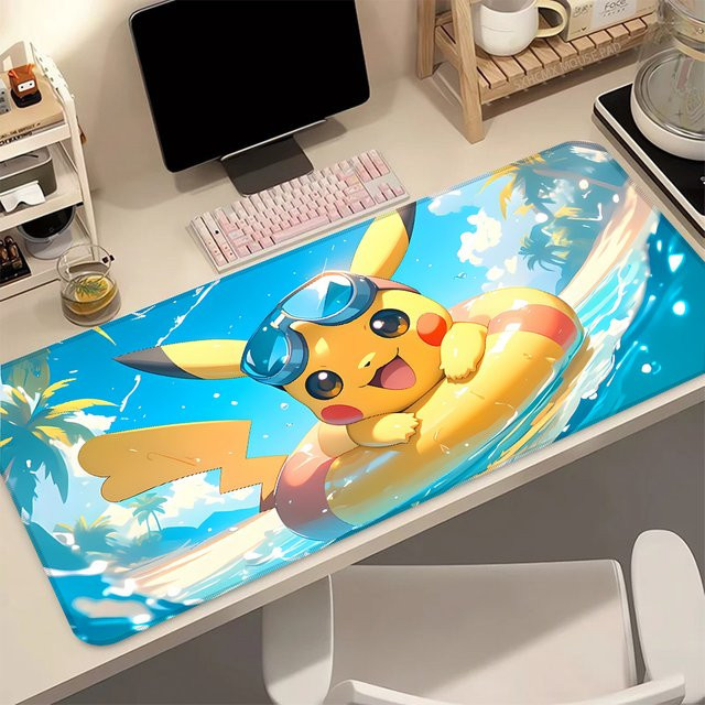 Bandai Pokemon Pikachu Schwimm-Mauspad, wasserdichte und rutschfeste Gaming-Schreibtischunterlage in Multicolour - Bild 1