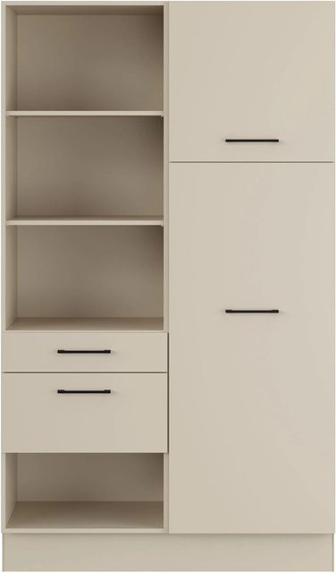 Impuls Küchen Hauswirtschaftsmodul HWR412060 in Kieselgrau mit Soft-Close-Türen und internen Regalböden, Breite: 120 cm - Bild 1