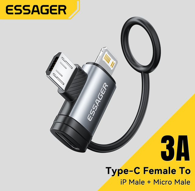 Essager USB-C auf Lightning Mikroadapter mit 3 A Schnellladefunktion für iPhone 14 und Huawei - Bild 1