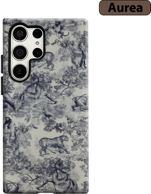 Vintage Safari Tapisserie Handyhülle für Samsung Galaxy S25 Ultra, S24 und S23 Ultra Plus, stoßfeste Doppelschicht Rückabdeckung - Bild 1