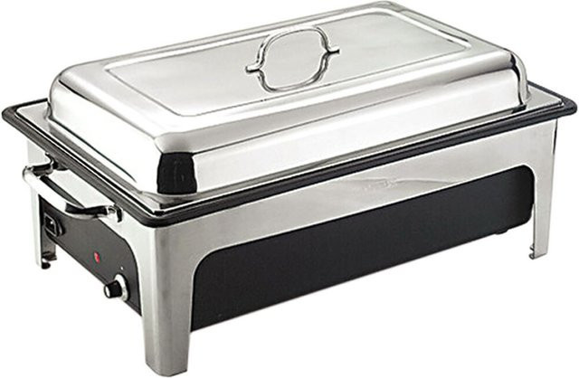 Sunnex Elektro-Chafing Dish mit Kunststoffwanne GN 1/1 und Deckelhalterung, Silber, B/T/H: 62 x 48 x 30 cm - Bild 1