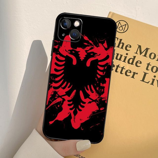 Handyhülle mit Albanischer Flagge Adler Design für iPhone 11 bis iPhone 17 Pro Max in Rot - Bild 1