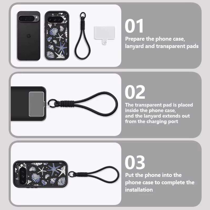YISHANGOU Silikon Handyhülle mit Trageband im Hai- und Schildkröten-Design für Google Pixel 10 9 Pro XL 8 7 Pro, Farbe: Braun - Bild 2