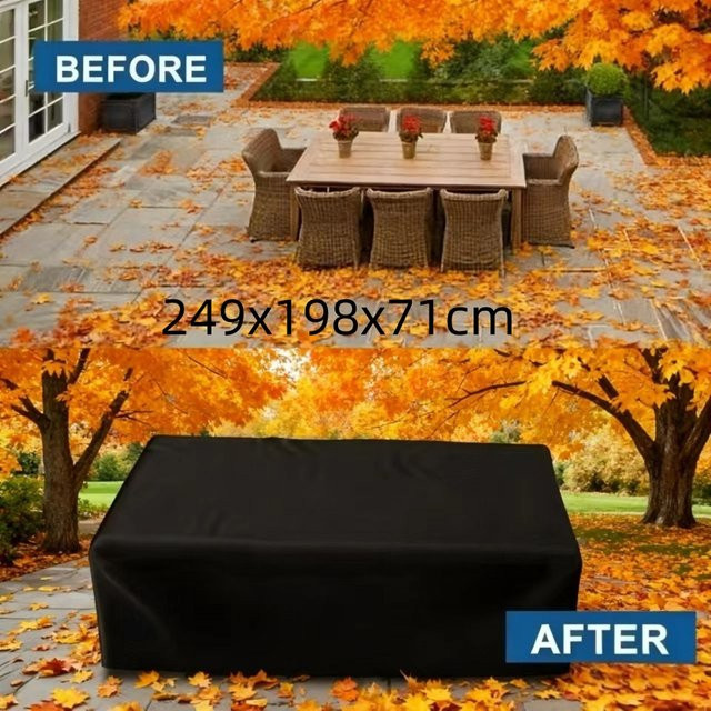 Universelle Outdoor Garten- und Terrassenabdeckung aus Polyester in Schwarz, B/H/T: 248,92 x 198,12 x 71,12 cm - Bild 1