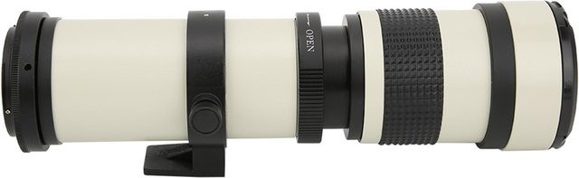 Shoemst Voll manuelles Fokussier-Teleskop Zoom-Teleobjektiv für EF-S Mount Kameras, Farbe: Weiß - Bild 1