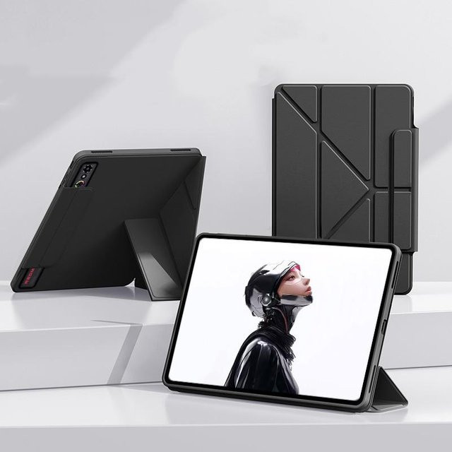 RedMagic Mehrwinkel PU-Hülle für RedMagic Astra Gaming-Tablet als faltbare Ständerabdeckung in Schwarz - Bild 1