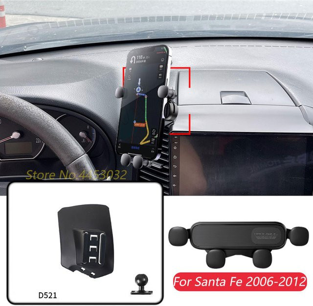 Handyhalterung für Hyundai Santa Fe 2016-2018, Schwerkraft-Navigationshalterung für die Lüftung, Schwarz - Bild 1