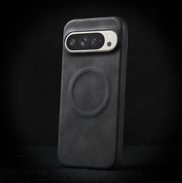 MagSafe Retro Lammleder Hülle für Google Pixel 10 9 8 7 Pro XL 8a Business Rahmenlose Stoßfeste Abdeckung in Schwarz - Bild 1