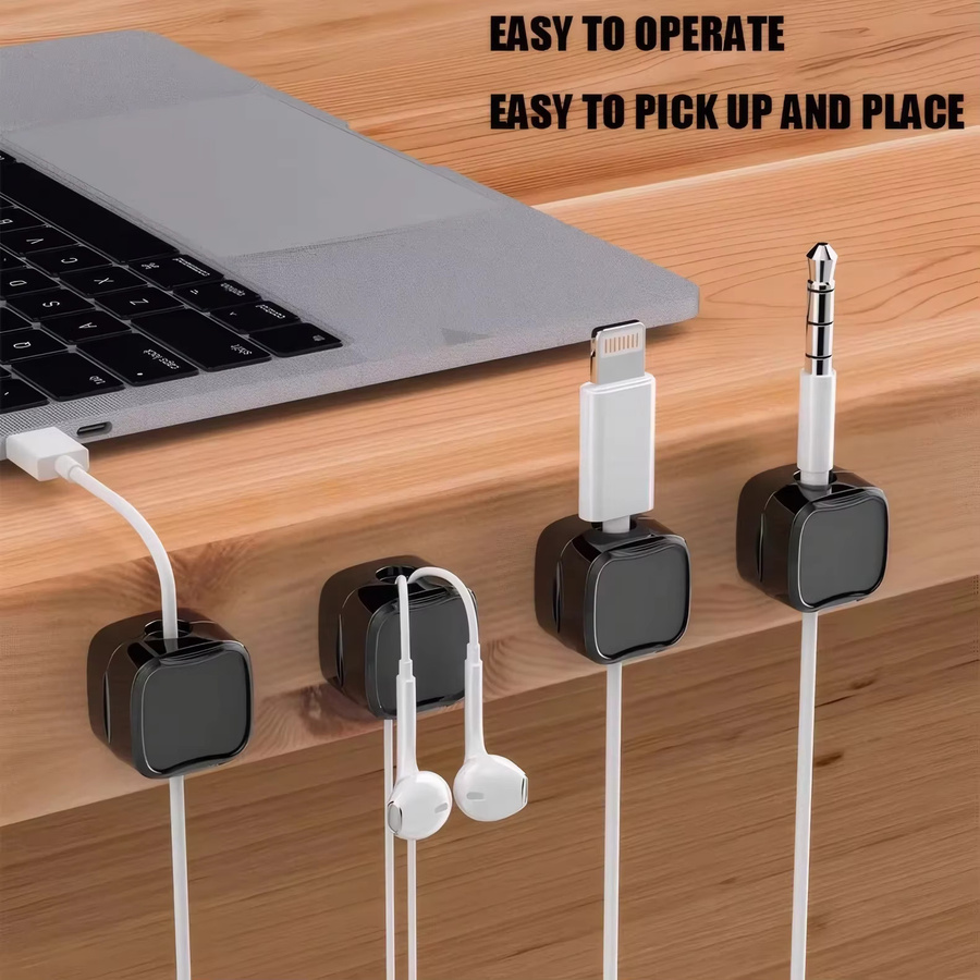 10 Stück magnetische Kabelhalter, selbstklebende Kabelclips für Ladekabel und Drähte, ideal für Auto, Zuhause und Büro - Bild 3