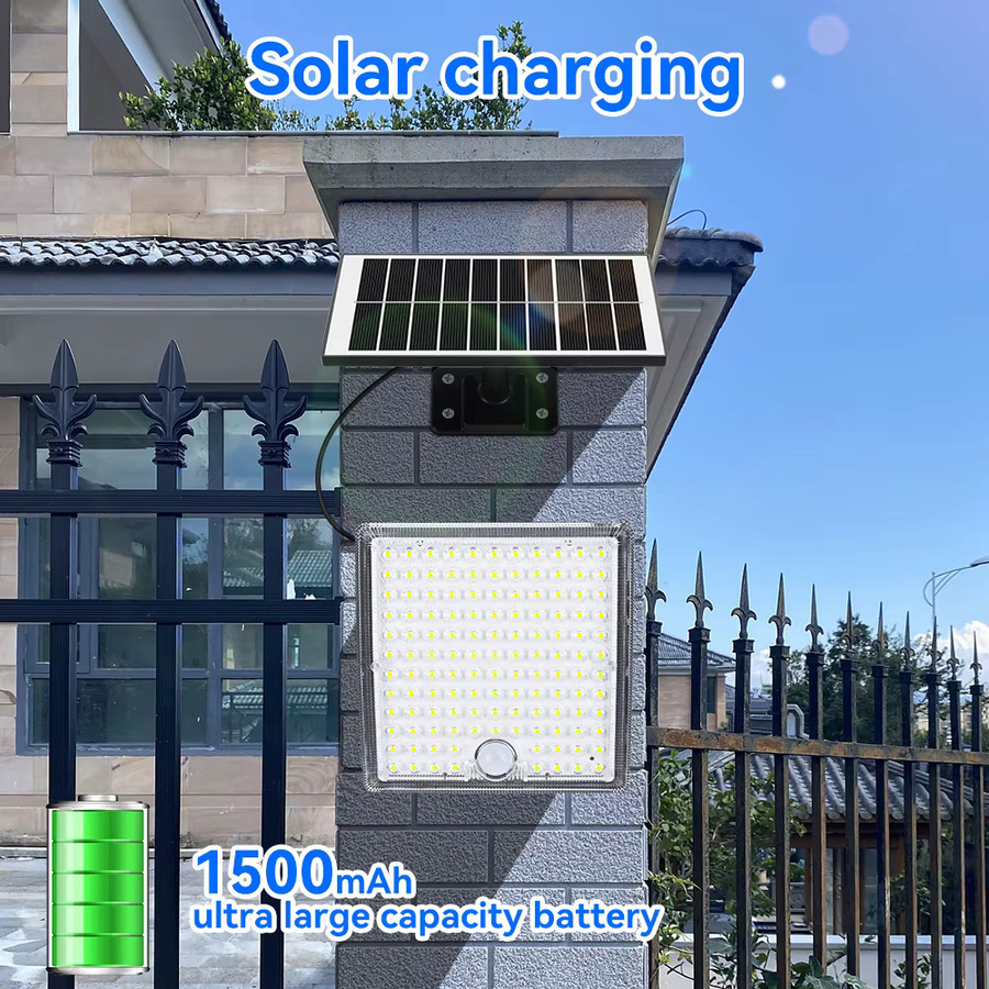 Arbrac 2er-Pack Solar-Flutlicht mit Bewegungssensor und 5 m Kabel, schwarze Wandleuchte für Außenbereich, B/H/T: 13 x 13 x 13 cm - Bild 2