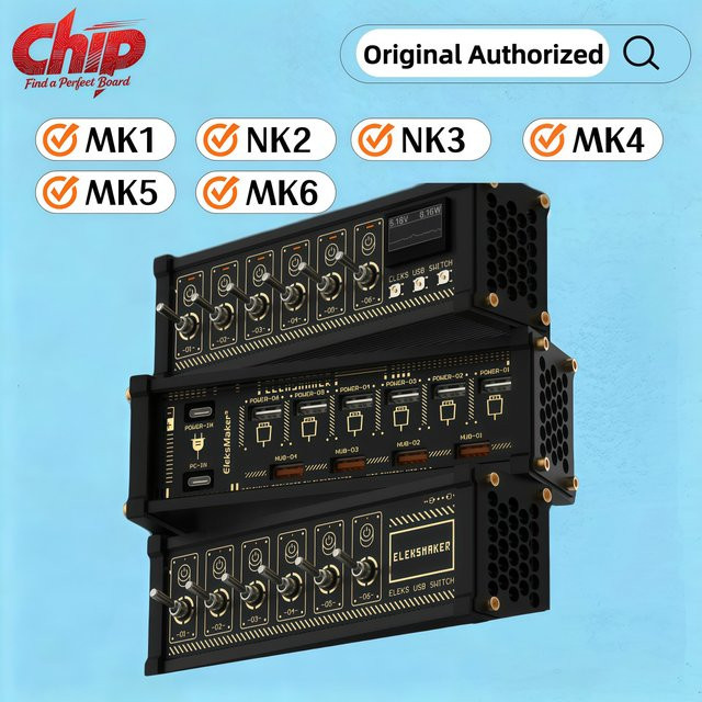 EleksMaker NK MK Switch USB-Hub Schreibtisch-Controller mit OLED-Display und Sprachsteuerung in Schwarz - Bild 1