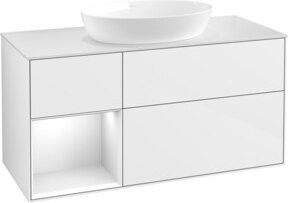 V&B Finion Waschtischunterschrank mit Wandbeleuchtung in Weiß lackiert, Breite: 120 cm, Tiefe: 50,1 cm, Höhe: 50,1 cm - Bild 1