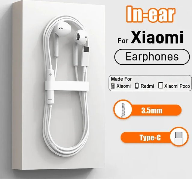 Resbyer In-Ear Kopfhörer mit 3,5mm Klinkenanschluss für Xiaomi und Redmi in Weiß - Bild 1
