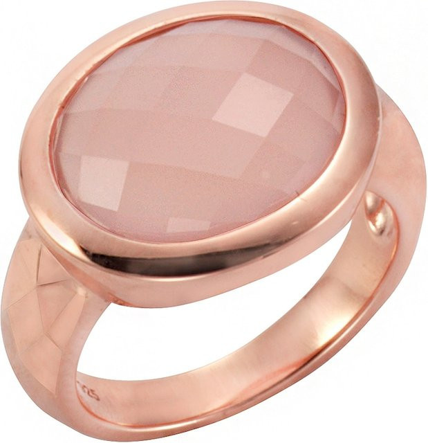 Jamelli Ring 925 Silber, rosé vergoldet, Chalcedon, Unisex - Bild 1