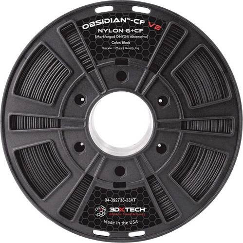 3DXTech OBSIDIAN CF v2 Filament PA6-CF Kohlefaserverstärkt 1.75mm Schwarz 750g - Bild 1
