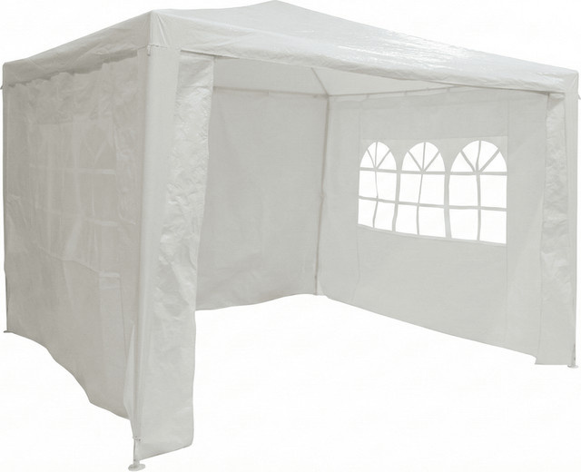 Hardin Partyzelt Pavillon mit 4 Seitenwänden aus PE-Plane und Stahl, Weiß, B/T/H: 300 x 300 x 250 cm - Bild 1