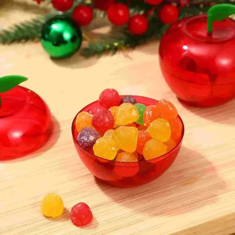 10 Stück rote Geschenkboxen für Hochzeit, Weihnachten und Partys, runde Süßigkeitenboxen aus Kunststoff - Bild 3