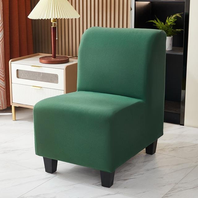 S-EMIGA Stretch Spandex Slipcover für armlose Akzentstühle, Farbe: Grün - Bild 1