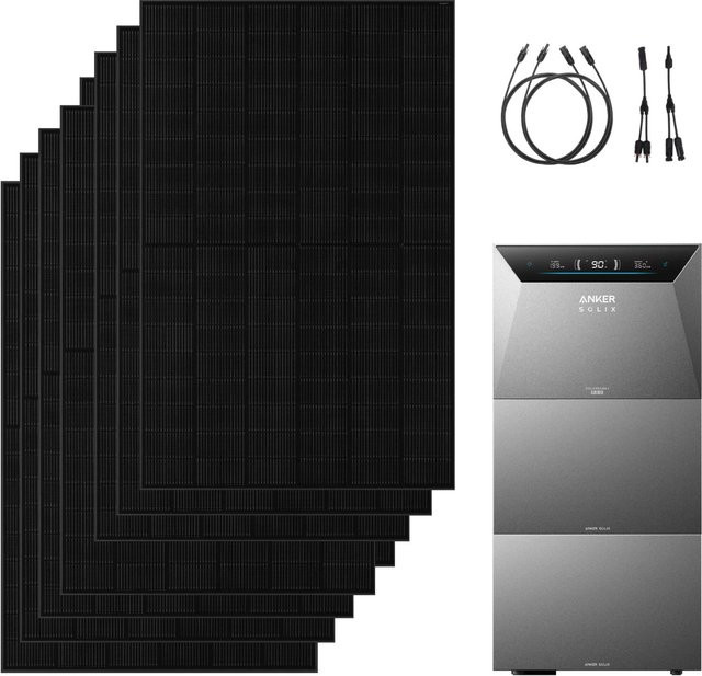 Anker Solix PV Komplettset mit Solarbank E5000 Pro und 2 BP5000 Erweiterungsakkus in Schwarz - Bild 1
