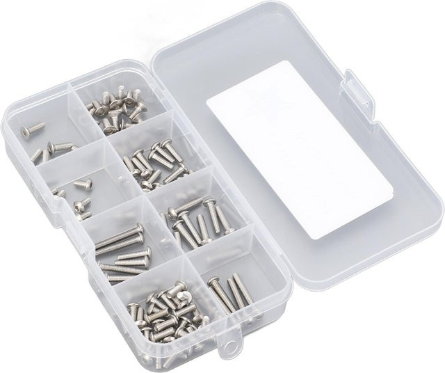 Fishine 101-teiliges RC-Auto Sechskantschrauben-Set aus Edelstahl in Silber, M3 Sortiment-Kit für XV 02 - Bild 1