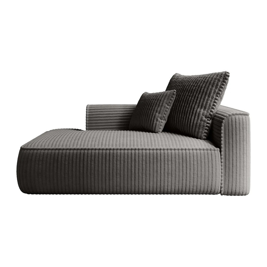 Vente-unique Recamiere Pineta Anthrazitgrau mit Cord-Bezug linksseitig, Breite: 180 cm - Bild 2