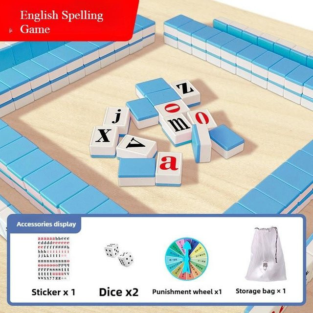 Alphabet Mahjong Set, Lernspiel, blau, ab 6 Jahre - Bild 1