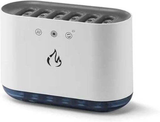 Binchi Keji Travel 7-Farben-LED-Aromatherapie-Luftbefeuchter mit Ultraschall-Nebelgenerator und Flammenlampen-Effekt in Grau - Bild 1
