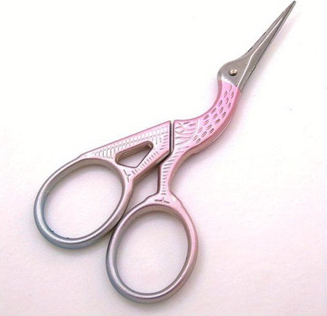 Antike Stickschere von SZwatch in Rosa aus Edelstahl für Handarbeiten und Kreuzstich - Bild 1
