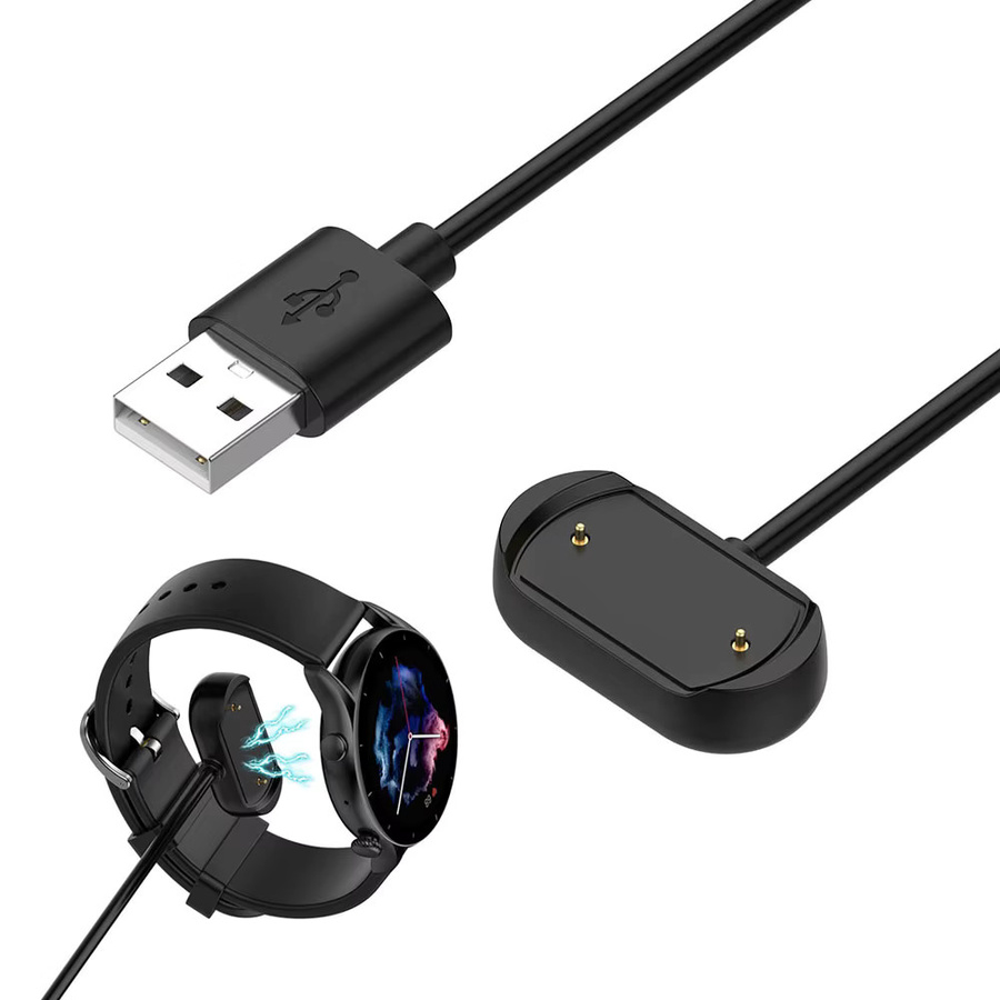 Magnetisches USB-Ladekabel für Amazfit GTR 4, GTS 4, Cheetah, T-Rex Ultra, T-Rex 2 und GTR 3/GTS 3 in Schwarz - Bild 4