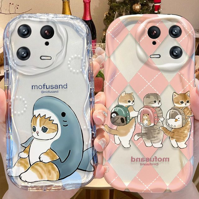 Mofusand Wave Silikonhülle für Xiaomi Mi 15 14T 13 Lite 12 Pro 12S 12X 11i 5G POCO X7 X6 X5 X4 GT X3 NFC F6 F5 F3 M6 Plus in Multicolour - Bild 1