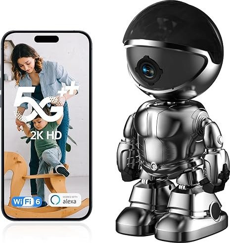 WESECUU 2K HD Innen-Sicherheitskamera mit Dual-Band WiFi, Schwenk-Neige-Funktion, IR-Nachtsicht, Bewegungserkennung und Zwei-Wege-Audio als Baby- oder Tier-Monitor, Alexa-kompatibel - Bild 1