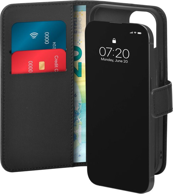 Apple Case Wallet Stand Handyhülle für iPhone 15, Schwarz - Bild 1