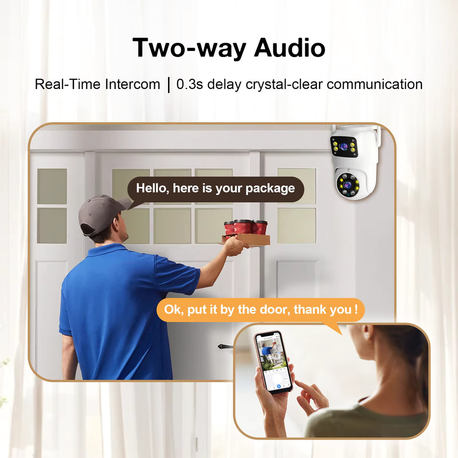 ANSVICAM 4K 8MP Tuya Smart WLAN-IP-Kamera mit Dual-Objektiv, PTZ Außenkamera mit KI-Auto-Tracking und IR-Nachtsicht in Weiß - Bild 4