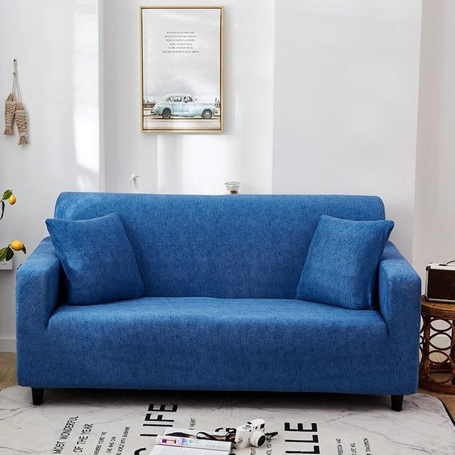 BC-Warm Home All-Inclusive Stretch-Sofabezug, blau, elastisch und rutschfest, für Sofas von 90-140 cm Breite - Bild 1