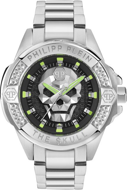 Philipp Plein Herrenuhr, Quarz, Edelstahl, 47 mm, Schwarz, Silber - Bild 1