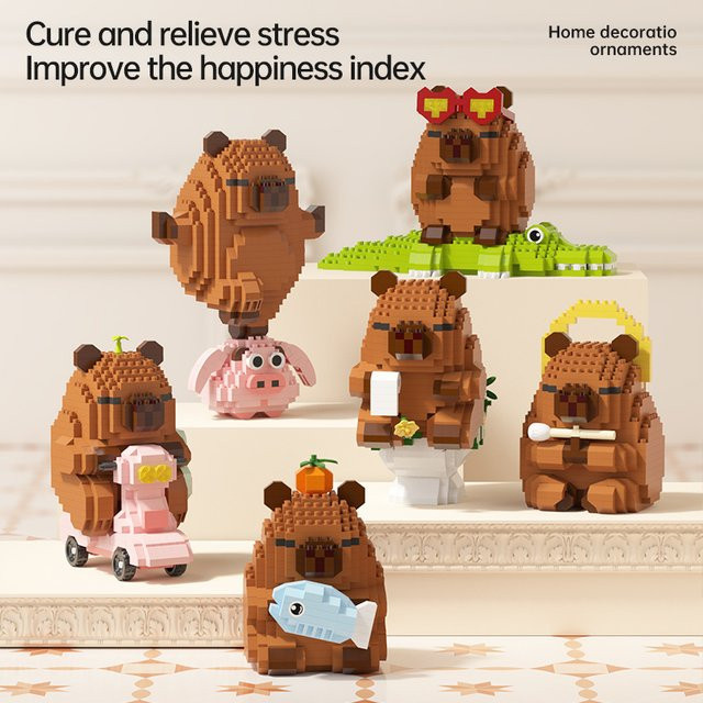 yaafun Capybara-Bausteinset, DIY-Modell, Wasserschwein - Bild 1