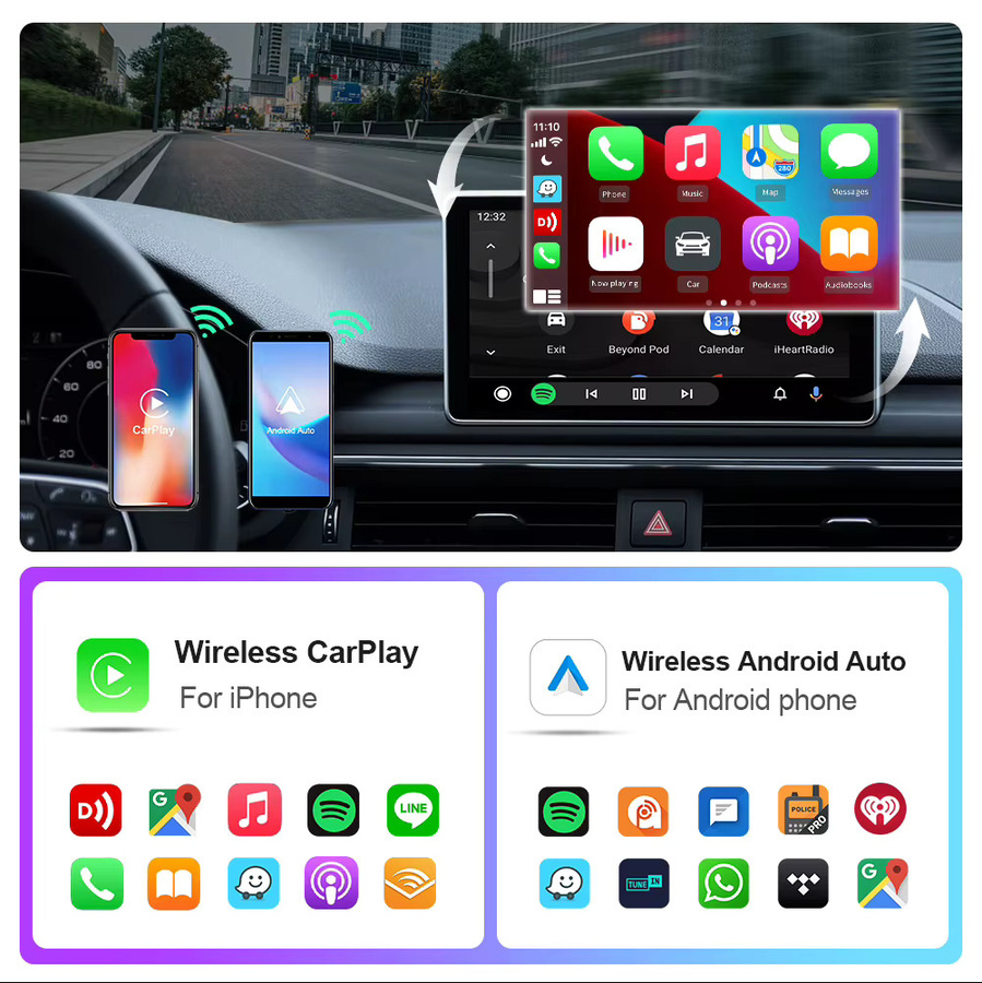 Kebidumei 2in1 Wireless CarPlay und Android Auto Adapter in Schwarz - Bild 5