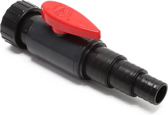 Sunsun Kugelhahn Ø47 mm mit Schraubring für Druckteichfilter CPF-15000 in Schwarz - Bild 1