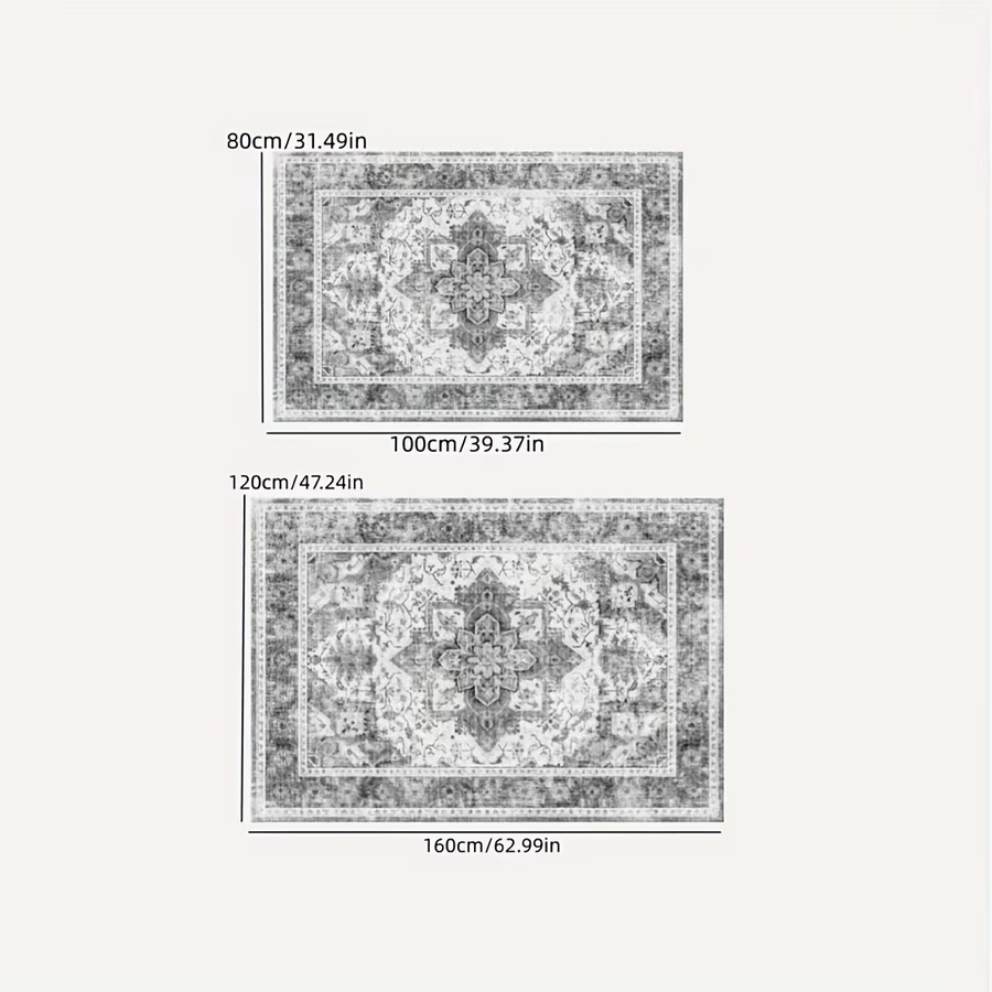 VIKAMA Retro-Teppich mit persischem Muster und Kristallplüschoberfläche, rechteckig, Breite: 120 cm, Tiefe: 80 cm - Bild 2