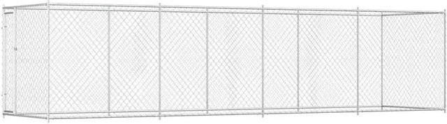 vidaXL Outdoor-Hundezwinger aus verzinktem Stahl in Silber, B/T/H: 760 x 192 x 185 cm - Bild 1