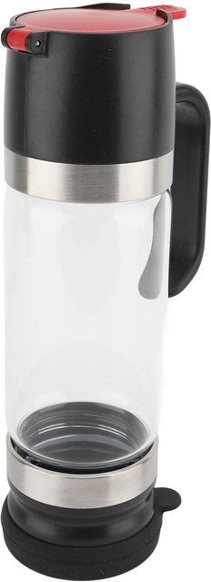 CosyHome Honigspender aus Klarglas mit Griff und tropffreiem Auslass, 350 ml, Transparent/Schwarz - Bild 1