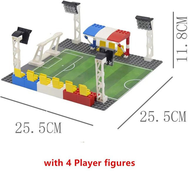 MOC Fußballfeld Szene Bausteine Set, mit Mini-Figuren, ab 14 Jahren - Bild 1